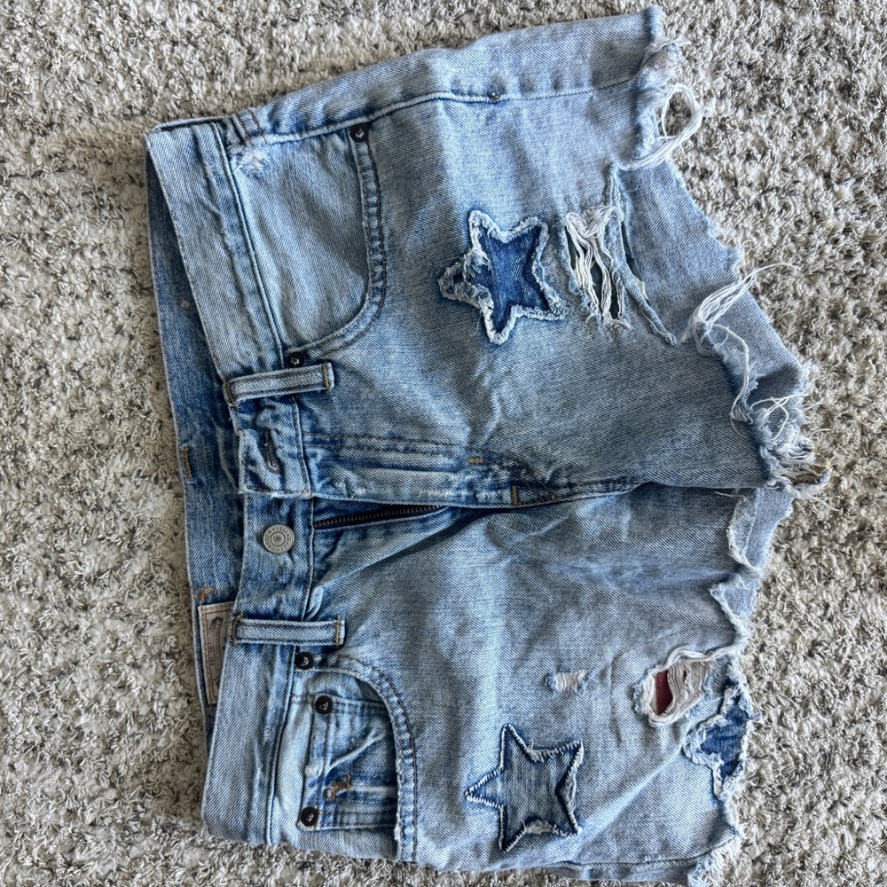 Polo by Ralph Lauren Blue Jean Shorts Distressed Frayed